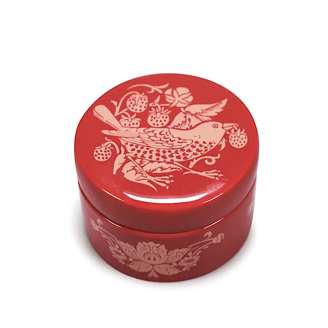 Morris 'Strawberry Thief' Trinket Box - Raspberry