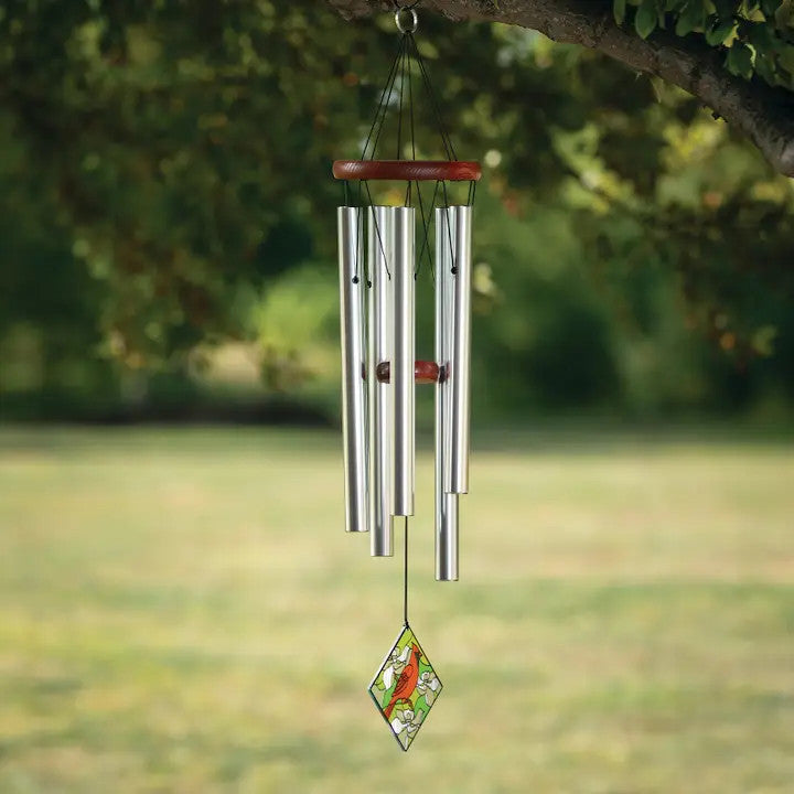 Stained Glass Cardinal Wind Chime