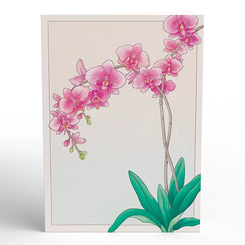 Watercolor Orchid Pop-Up Card