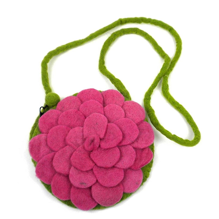 Pink Felt Flower Purse