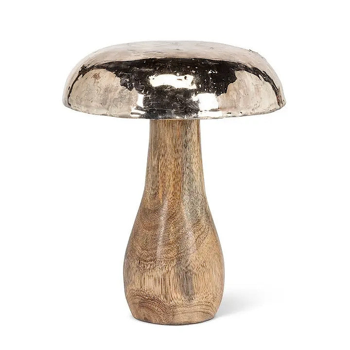 Silver Cap Wooden Mushroom - Large