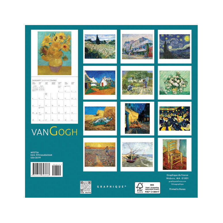 2026 Van Gogh Mini Wall Calendar
