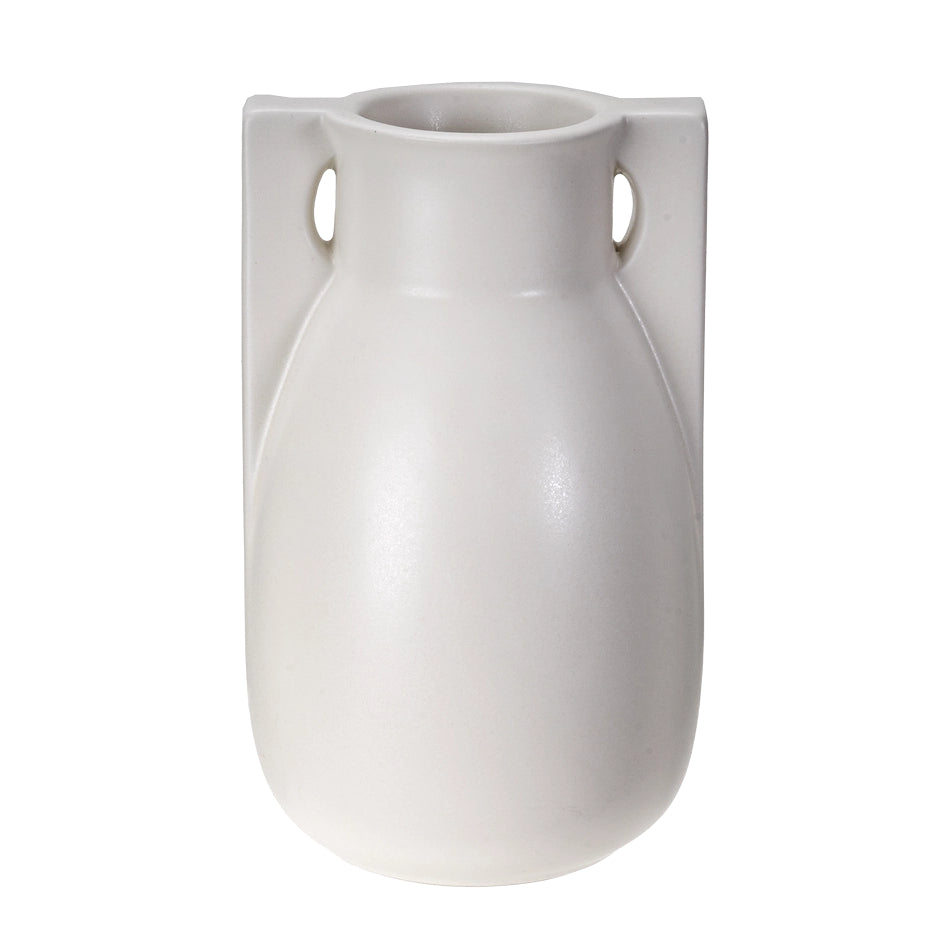 Teco White 2-Buttress Vase