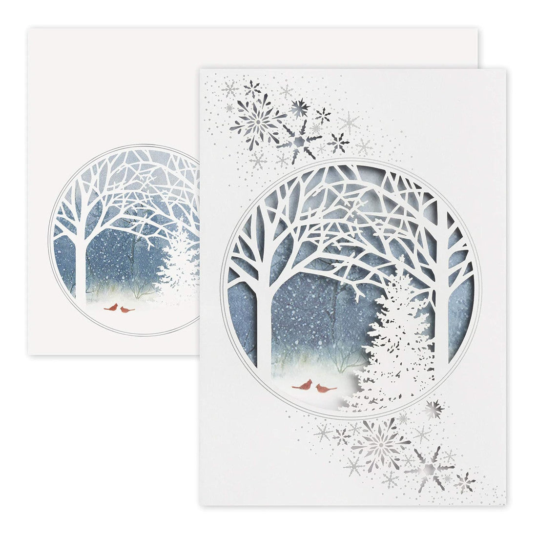Cardinals & Trees Laser-Cut Holiday Cards