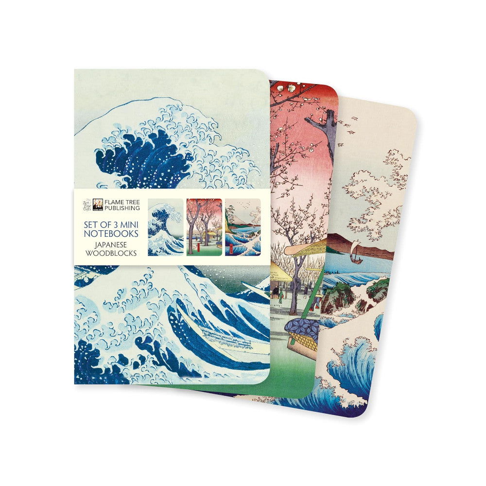 Japanese Woodblocks - Set of 3 Mini Notebooks