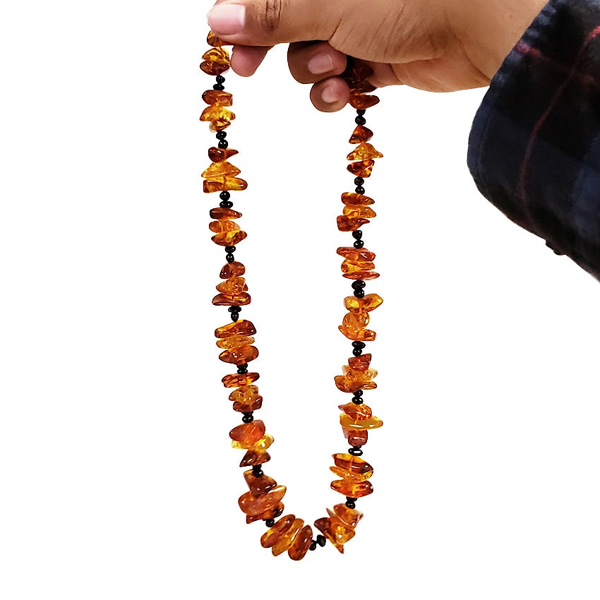 Multi-Color Amber Beaded Necklace