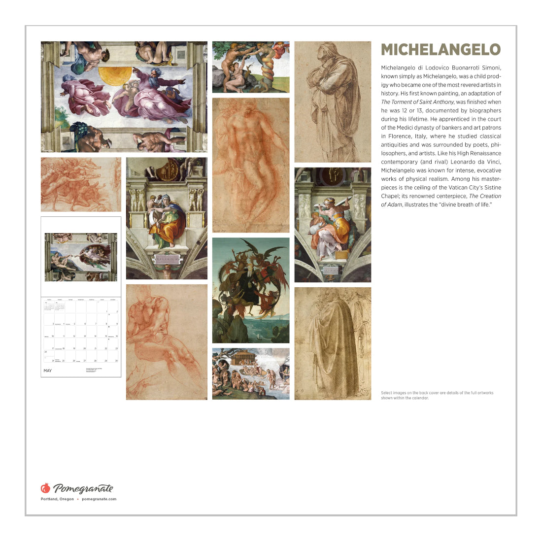 2026 Michelangelo Wall Calendar