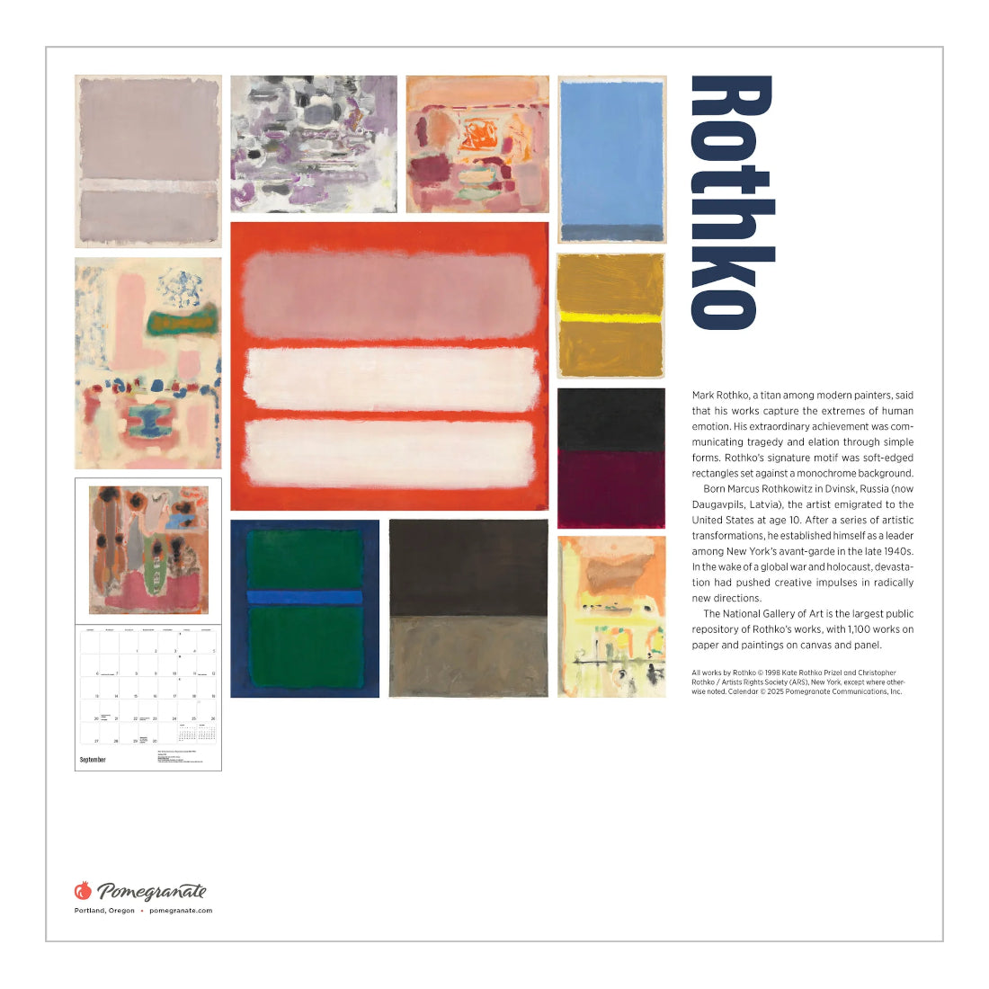 2026 Mark Rothko Wall Calendar