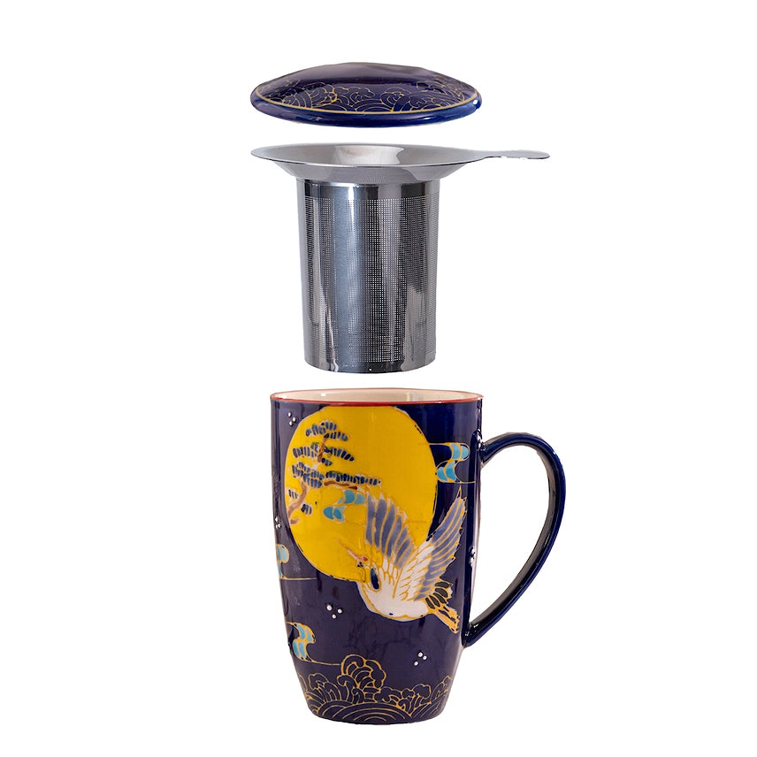 Japanese Crane Tea Mug with Infuser