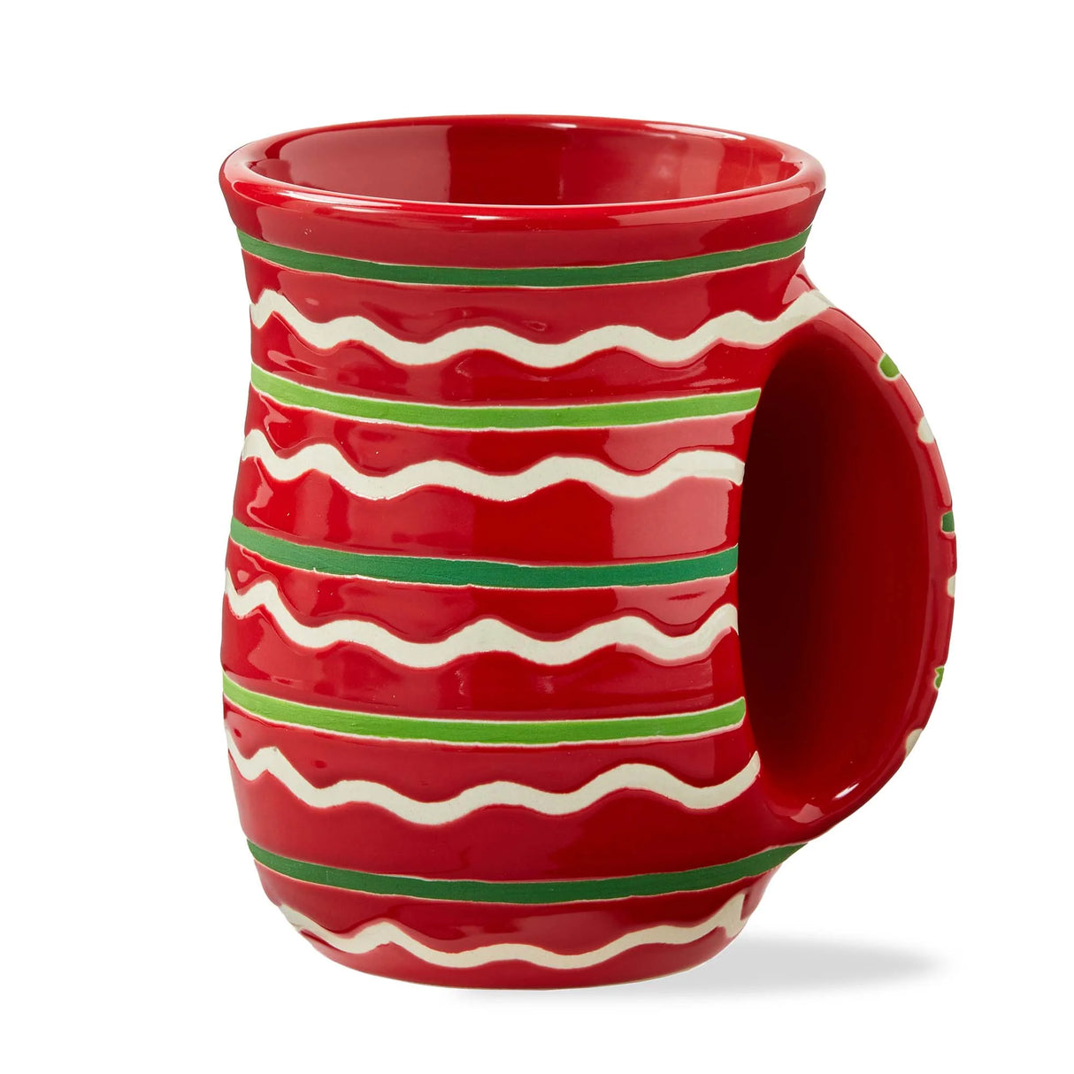 Festive Stripes Handwarmer Mug - Red