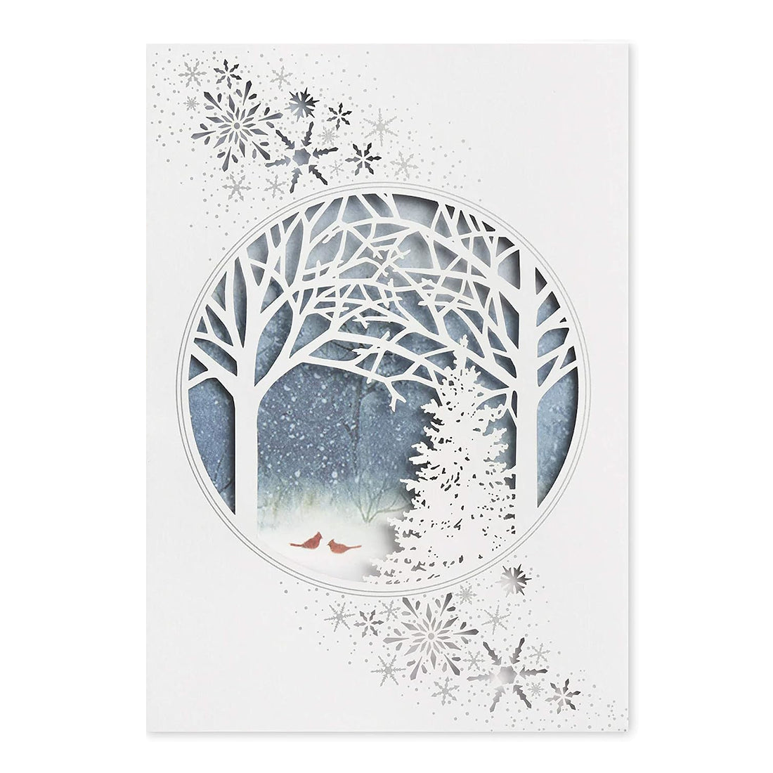 Cardinals & Trees Laser-Cut Holiday Cards
