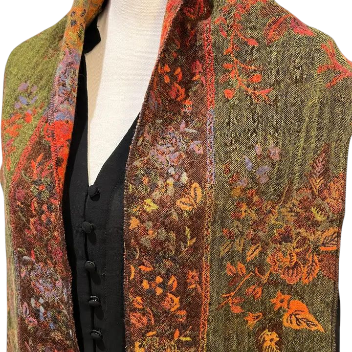 Autumn Bird Wool Scarf