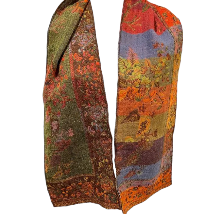 Autumn Bird Wool Scarf