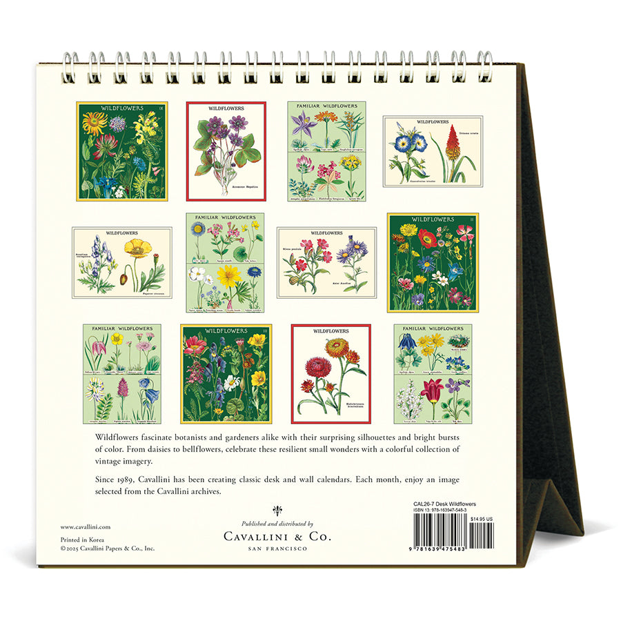 2026 Vintage Wildflowers Desk Calendar