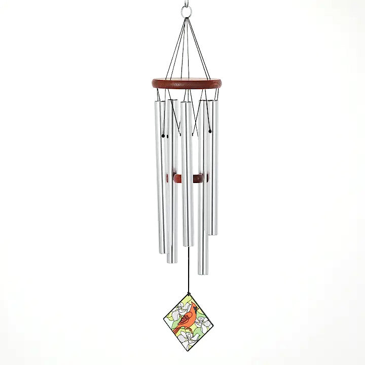 Stained Glass Cardinal Wind Chime