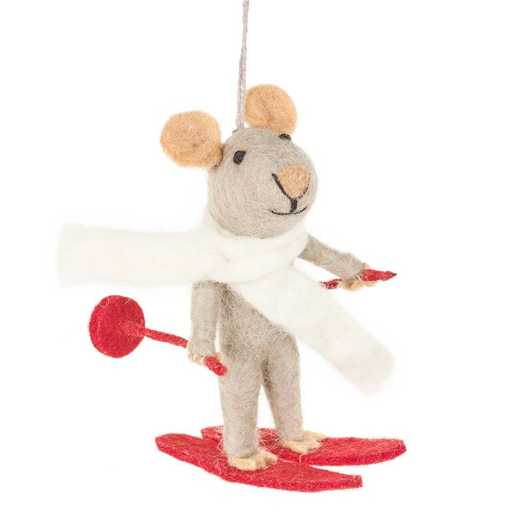 Marcel the Skiing Mouse Ornament