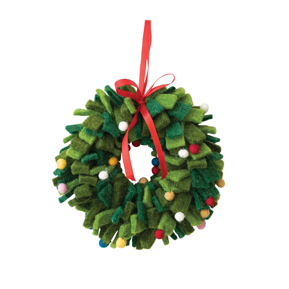 Felt Pom Pom Wreath Ornament