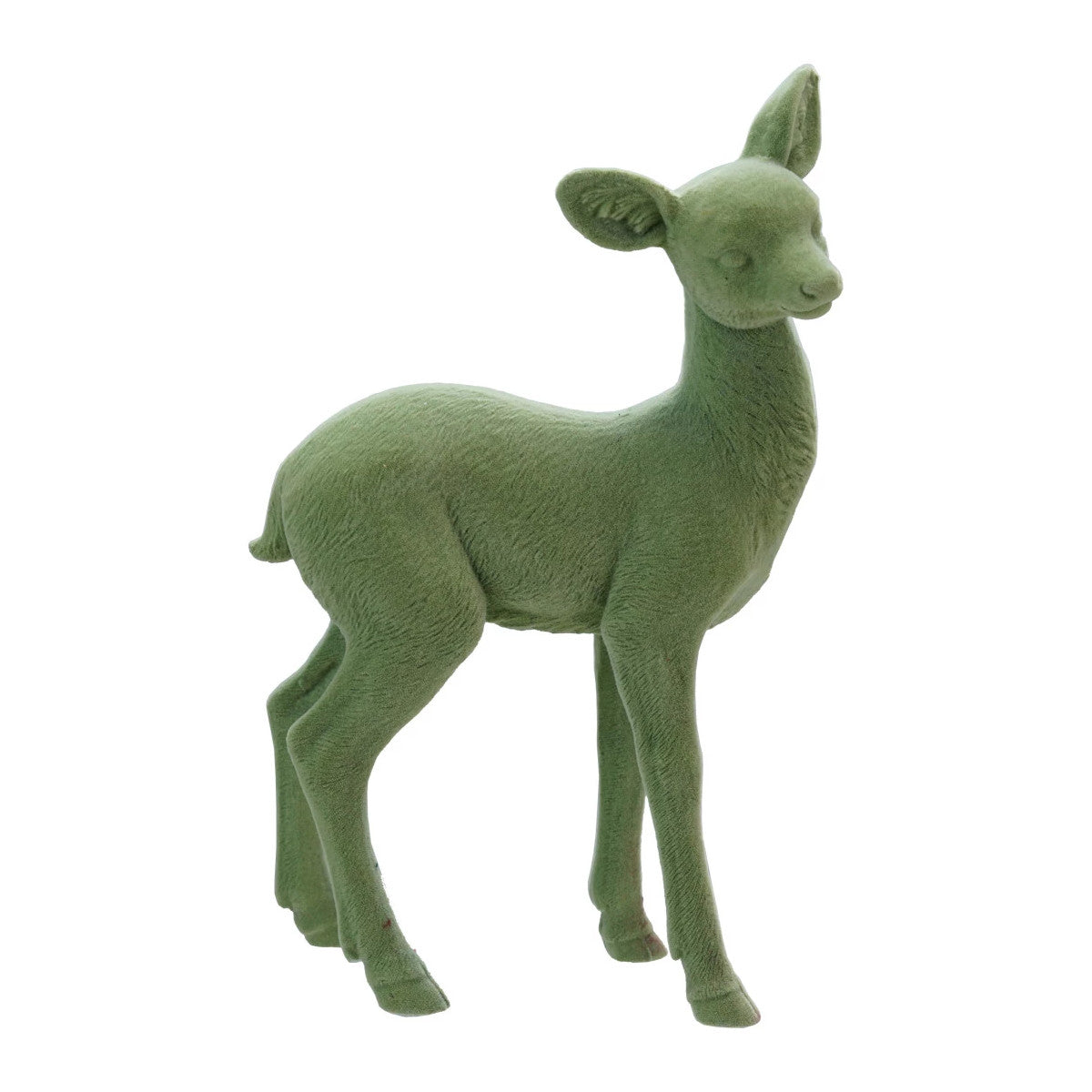 Standing Mint Flocked Deer