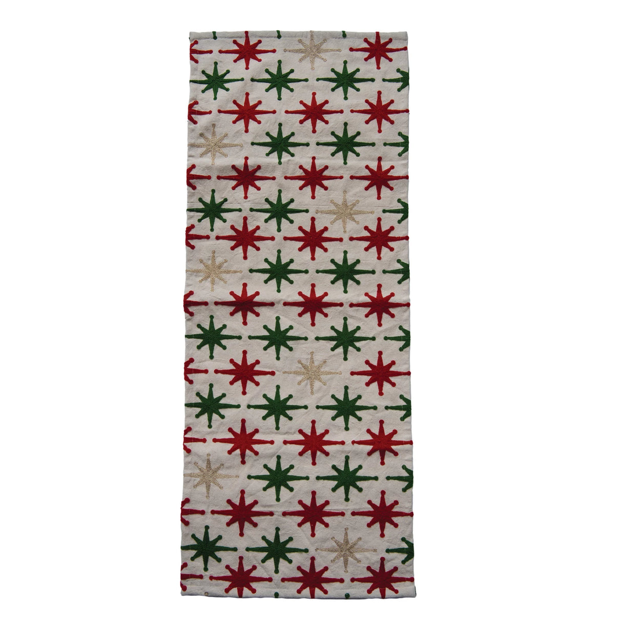 Embroidered Stars Table Runner