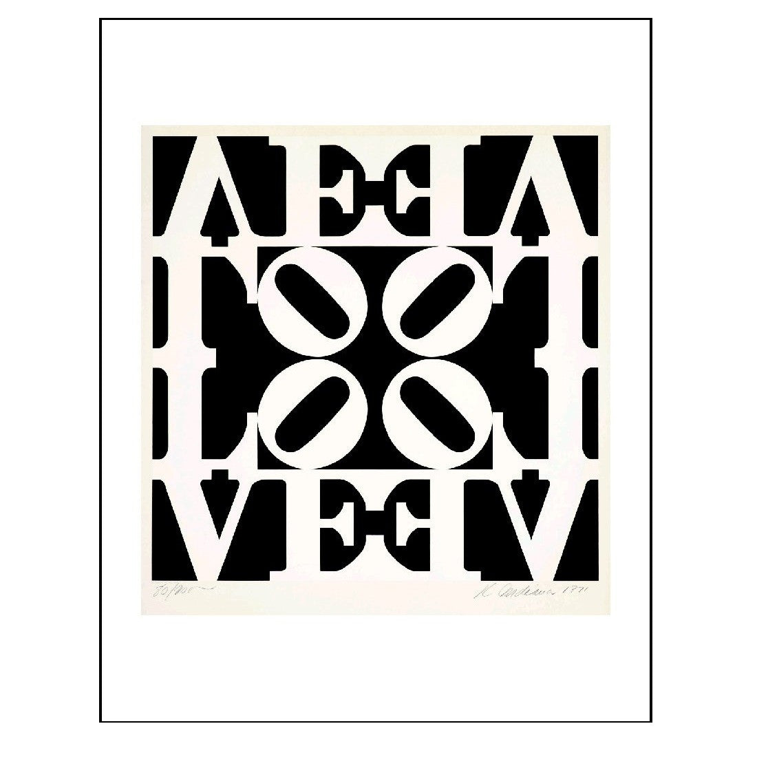 Robert Indiana 'Black and White LOVE' Boxed Notecards