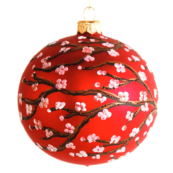 Thomas Glenn Holidays Red 'Plum Blossom Trees' Ornament