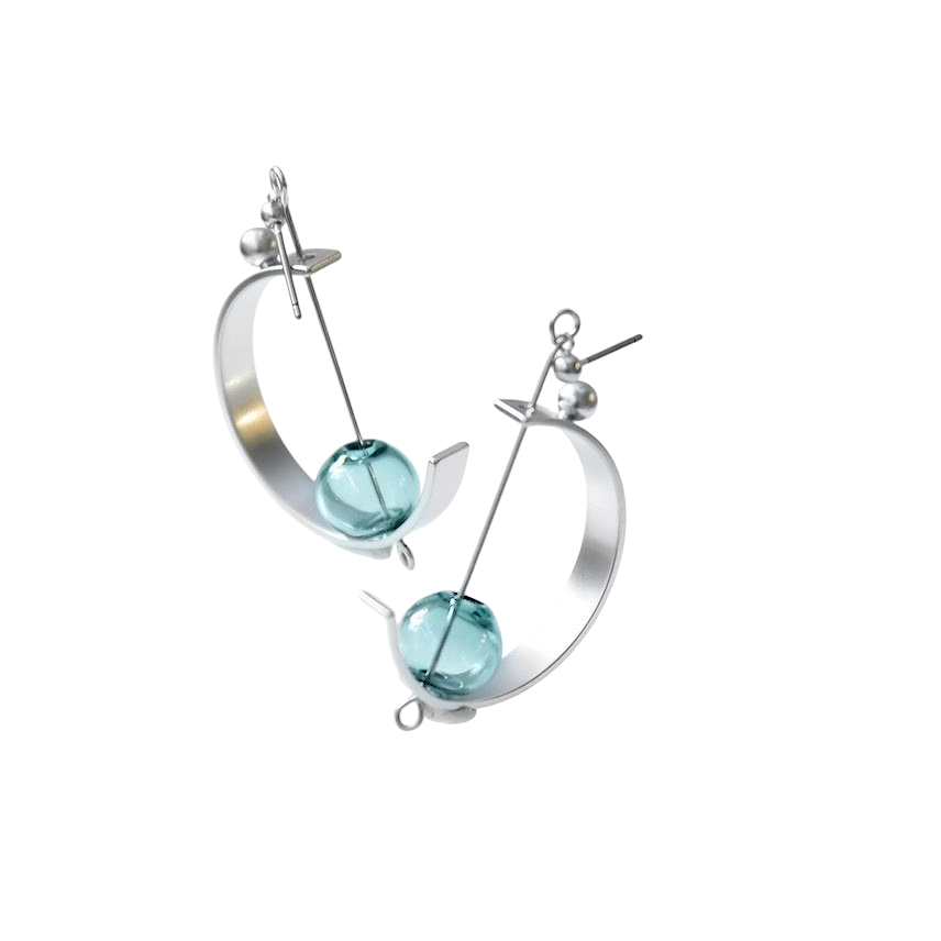 Aqua Lunette Earrings