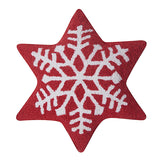 Red Snowflake Hooked Pillow