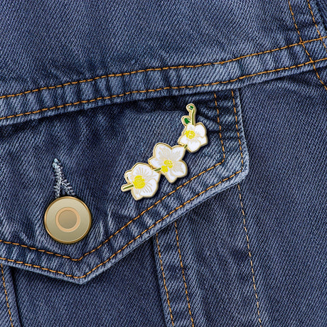 White Orchid Enamel Pin