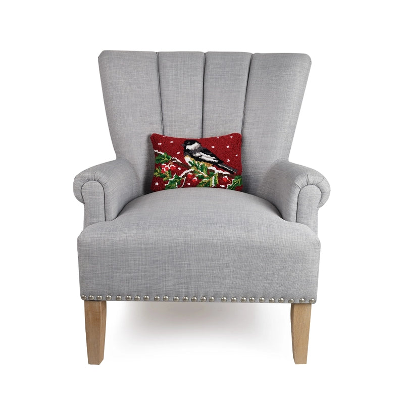 Chickadee on Branch Pillow