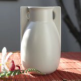 Teco White 2-Buttress Vase