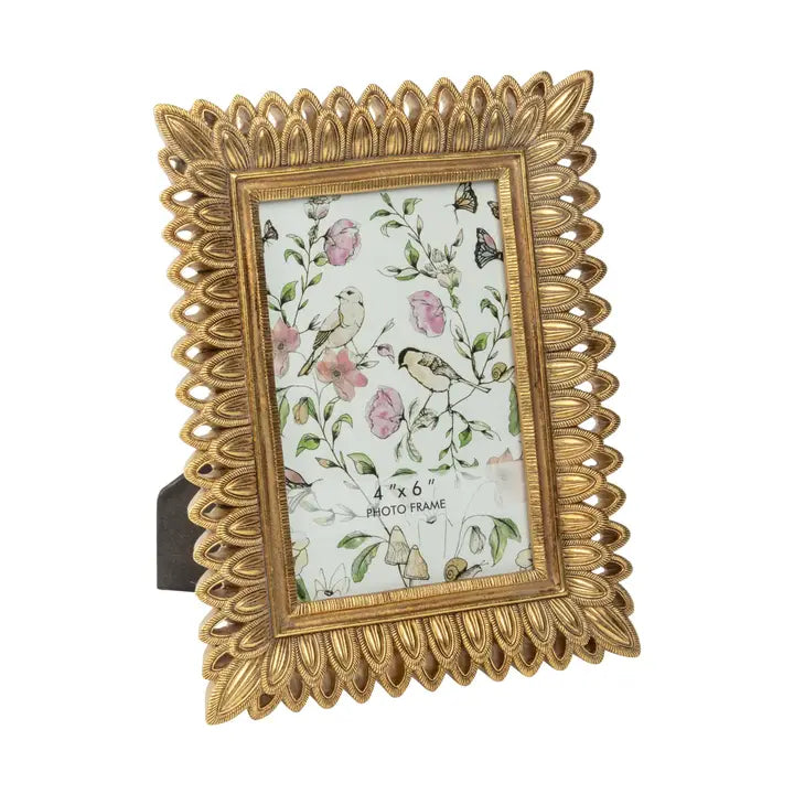 Gold Feather Pattern Frame