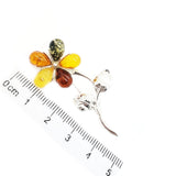 Amber Flower Brooch