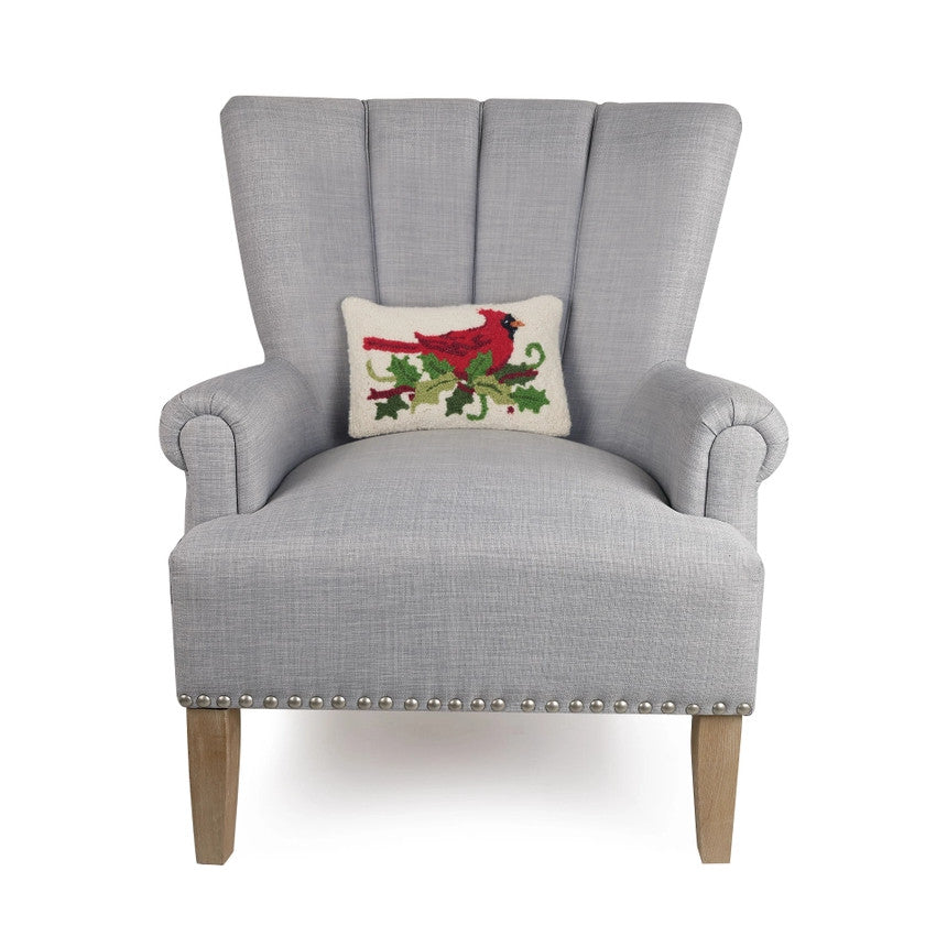 Cardinal & Holly Throw Pillow