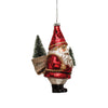 Santa Ornament with Bottlebrush Trees