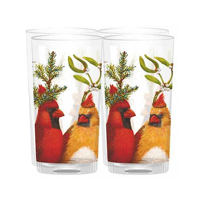 Cardinal Holiday Party Glass