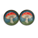 Moonlit Mushrooms Stud Earrings