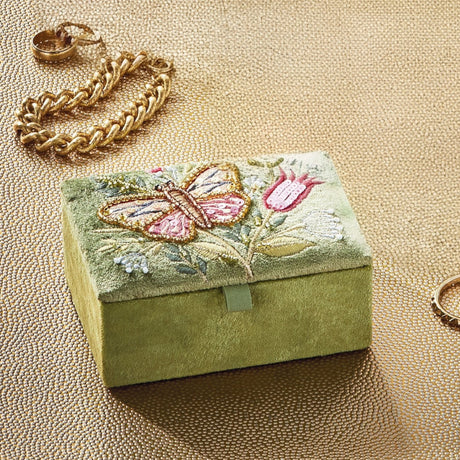 Butterfly Embroidered Jewelry Box
