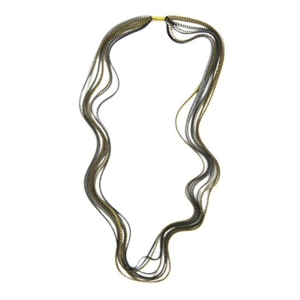 Essilp Necklace by Alexandra Tsoukala - Silver, Olive, Black, & Khaki