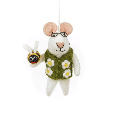 Isaac the Mouse Felted Ornament