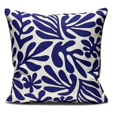 White & Blue Modernist Pillow
