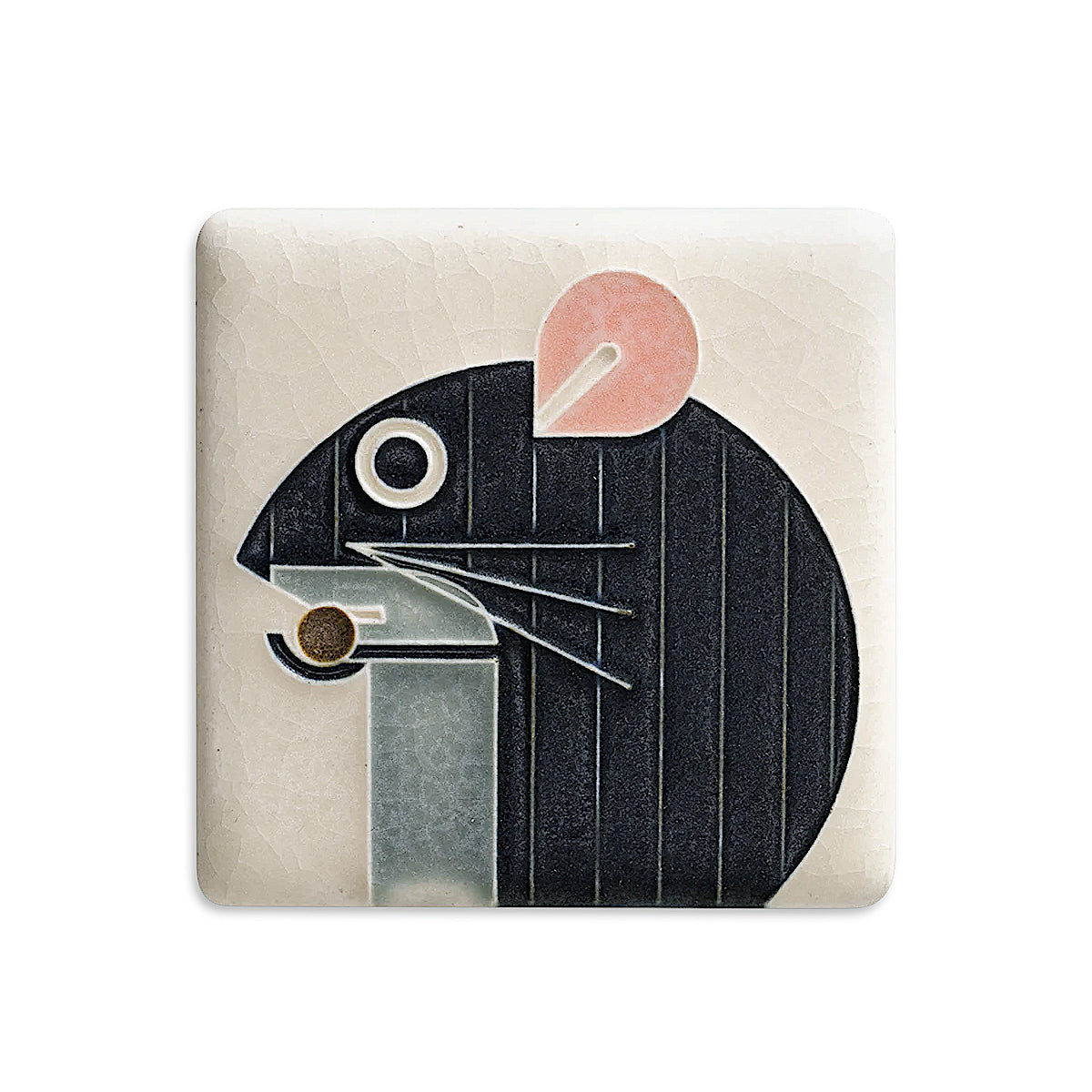 Charley Harper 'Mouse' Mini Motawi Tile