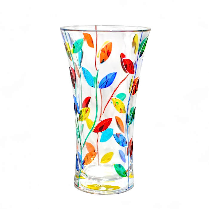 Large Multicolor Flowervine Murano Glass Vase
