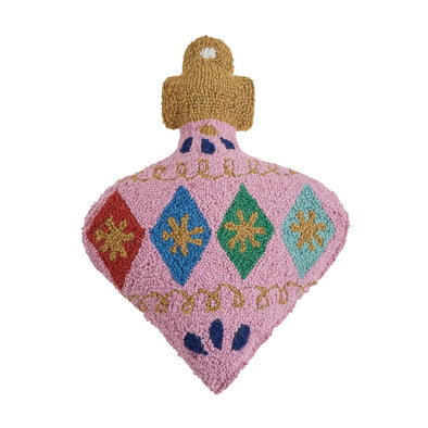 Pink Ornament Shaped Hooked Pillow