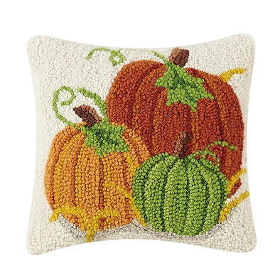 Pumpkin Patch Hooked Pillow