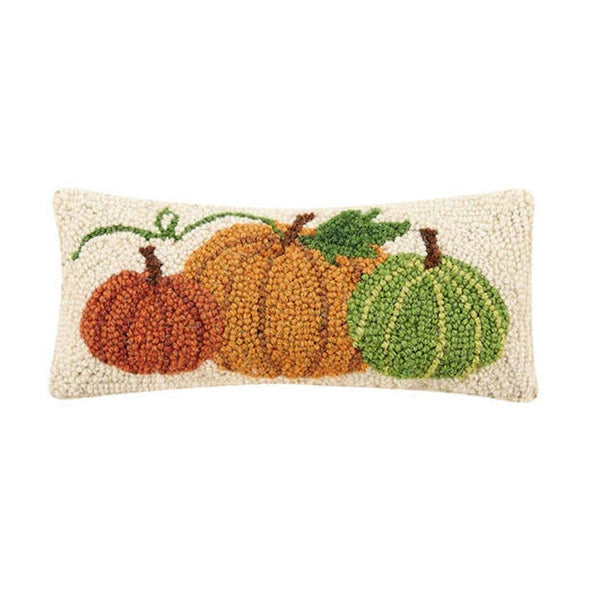 Pumpkins Hooked Accent Pillow