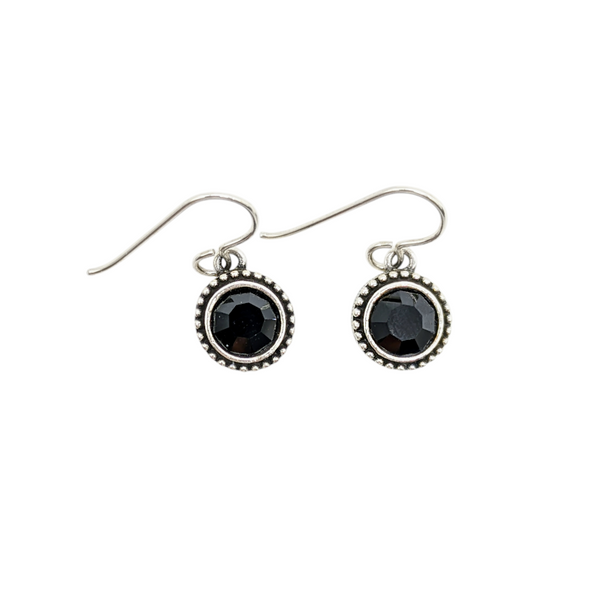 Black Tag You're It Earrings by Patricia Locke