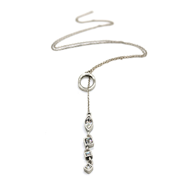 Crystal Glacee Lariat Necklace by Patricia Locke