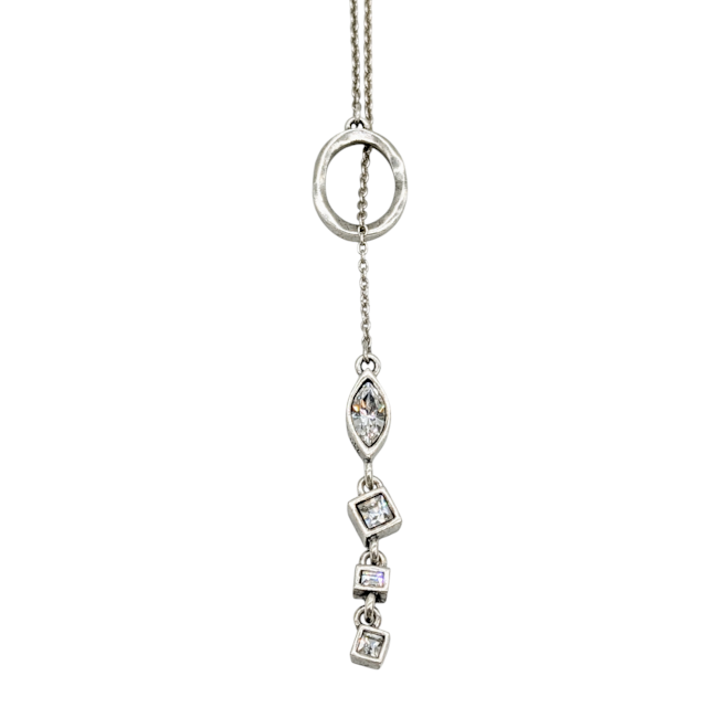 Crystal Glacee Lariat Necklace by Patricia Locke