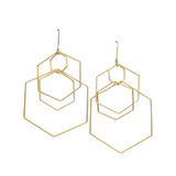 Gold Hexxx Hook Earrings