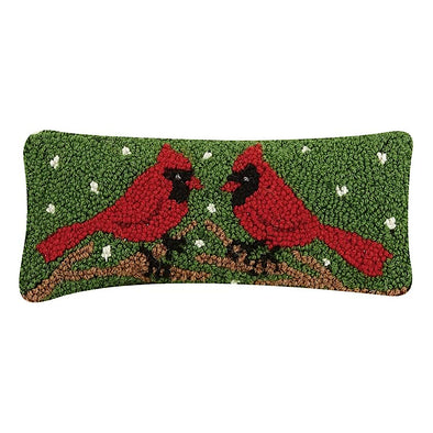 Two Cardinals Hooked Pillow